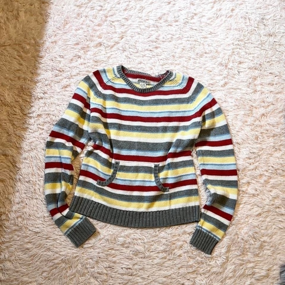 Vintage 90s Aeropostale Grunge Angel Nostalgic Striped Sweater Womens M Indie